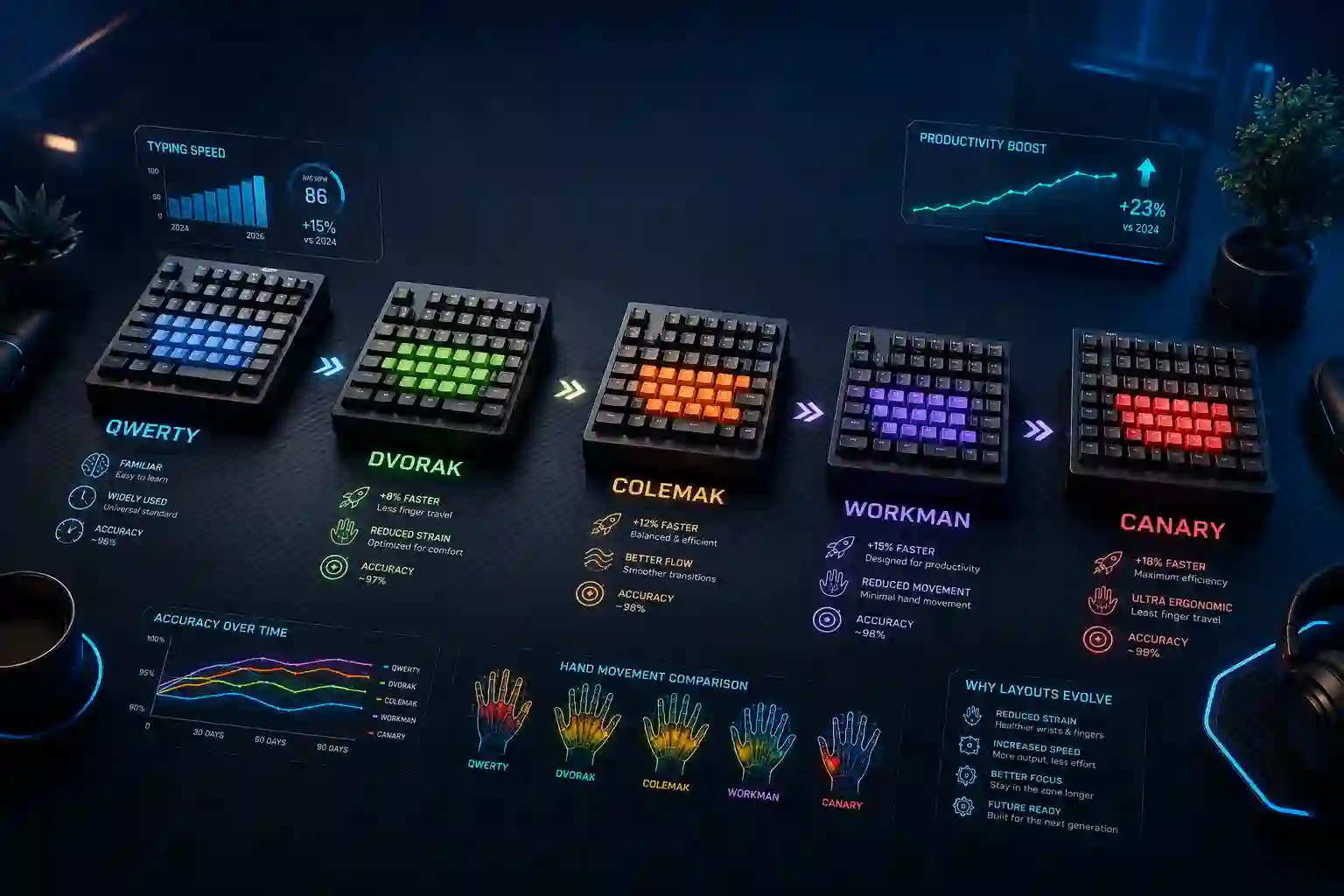 Fastest Keyboard Layouts in 2026: Dvorak, Colemak & Beyond