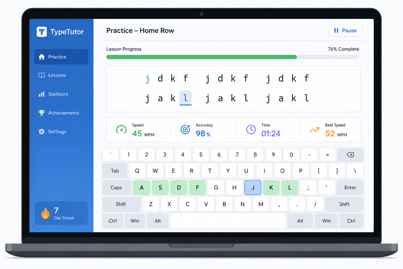 touch typing